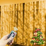 300 LED Usb-powered Curtain String Lights - 8 Modes Remote Control Included For Wedding Party Bedroom Decor - Perfect For Christ
