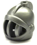 Parts Minifigure Headgear Helmet Castle With Fixed Face Grille X167 - Flat Silver