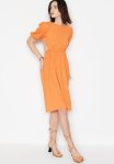Cut Out Criss Cross Back Dress - Orange