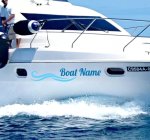 Wavy Custom Boat Name Nautical Sticker