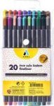 Fineliner Wallet 0.4MM 20 Assorted Colours