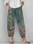Floral Printed Casual Jogger Pants With Pockets For Women Loose Fit Women's Activewear