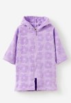 Cotton On Baby Zip Through Hooded Towel - Lilac Drop jacquard Flowers