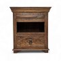 Carved Wooden Bedside Pedestal Sotran Dekorativ