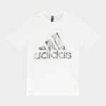 Adidas Boys Foil Badge Of Sport Graphic Short Sleeve Tee White