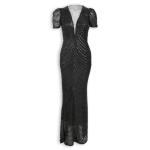Black Sequins Illusion Dress