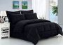 5-PIECE Plain Comforter Set Black Queen