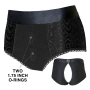 High Rise Panty Crotchless Harness - Black - XXL