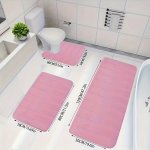 3PCS Soft & Absorbent Bathroom Rug Set - Quick Dry Machine Washable Non-slip Mats With Comfortable Thick Padding