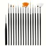 15PCS Fine Detail Paint Brush Set - Perfect For Detailing & Art Painting - Acrylic Watercolor Oil Models Kits Nail Artist Supplies