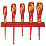 - 5 Piece 1000V Insulated Screwdriver Set Wall Rack