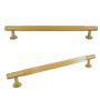 Luxury Ribbed Brass T Shape Doorknob Fitting - Set Of 2