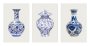 Wall Art: Blue & White Vintage Porcelain Vases Printed Posters