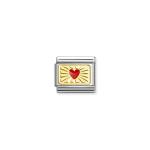 Composable Classic Link Red Heart With Etched Detail