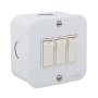 Eurolux - Industrial Wall Switch - 3 X Lever - 1 Way - White - 4 Pack