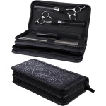 Scissor Bag Embossed With Zip Large Black Empty