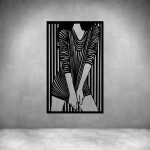 Striped Fashion Girl - Rust Coat L 750 X H 450MM