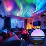Aurora Borealis LED Projector With 7 Lighting Effects - Adjustable Brightness USB Powered For Bedroom Ambiance