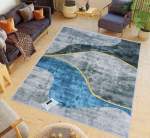 Smte 200CM By 150CM Modern 3D Design Area 45 Rug & Complementary Iywa Tieback With Keychain