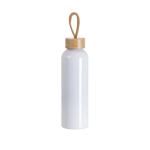 White 20OZ 600ML Aluminium Water Bottle For With Bamboo Lid