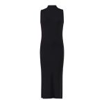 Highneck Plain Column Rib Dress