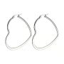 Stainless Steel Heart Hoop Earrings For Women Hypoallergenic Gold Silver Black Plated Large Simple Hollow Love Shape Metal Wire Huggie Hoop Earrings F