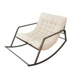 Zs - Simple And Stylish Single Rocking Chair That Can Sleep Or Lie Down - White