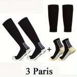 3 Pairs Of Men's Anti Odor & Sweat Absorption Knee-high Socks With Low-cut Socks & Leg Sleeves Comfy & Breathable Elastic Non-sl
