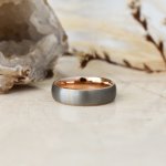 Finish 6MM D-shape Brushed Tungsten Ring
