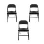 Smte - Foldable Outdoor Chairs -3 Pack -black