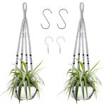 2 Pack Gray Macrame Plant Hangers