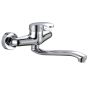 Single Lever Mixer Tap Chrome Wall Mounted Sink Mixer Tap Pivotable Spout