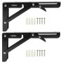 Mix Box 2 PACK10 Inches Stainless Steel Triangle Folding Shelf Brackets