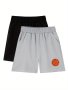 2PCS Basketball Print Sports Shorts Kids Clothes For Summer Outdoor