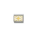 Composable Classic White Plaque With 4 Hearts Link