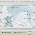 Milestone Blanket Ellie And Cloud Light Blue