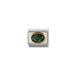 Composable Classic Link With Emerald Green And Faceted Stones