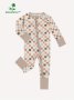 Bambo O Fiber Comfy Long Sleeve Jumpsuit With Foldable Foot Cover Zipper Design Baby Romper For Baby Boys And Girls