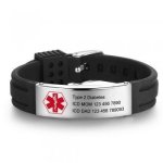 CBA102677 - Personalized Medical Alert Bracelet Stainless Steel & Silicone Strap