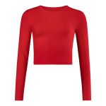 Plain Rib Long Sleeve Crop Tee