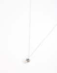 Sterling Silver Diamante Circle Pendant Necklace