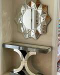 Modern Stainless Steel Living Bedroom Console Table Mirror X-cross Wall