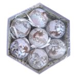 Plastic Blue Reindeer Balls Christmas Decoration 7 Piece