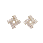 Dina Crystal Cubic Zirconia Earrings - White Gold