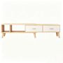 Extendable Scandinavian Tv Stand 120-198CM Oak & White Media Console
