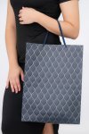 Senza Luxury Gift Bag Embossed With Handles Navy & Gold 420MM X 310MM