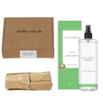 - Palo Santo Incense Set With Room Spray - Natural Green Tea