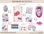 Cot Duvet Bedding Dino Dinosaur Girl Cutie Pie Set