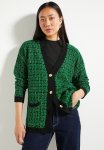GREE N Wide Fit Tweed Look Silvery Knitwear Cardigan