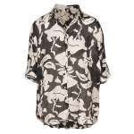 Leaf Print Shirt - Black Free